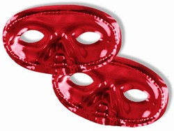 Red Metallic Half Mask (Sold Individually)