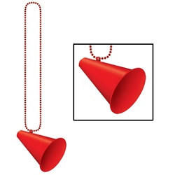 Red Beads with Megaphone Medallion (1/pkg)