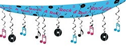 Rock and Roll Ceiling Decor, 12"x12'  (1/Pkg)