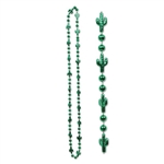 Wear this fun, cheap plastic necklace to a Cinco de Mayo party, or just to dress up your cowboy outfit. This 33 inch long green beaded necklace has tiny green cacti and includes 6 necklaces per package.