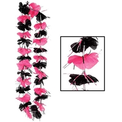 Pink and Black Party Lei