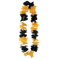 Black and Golden Yellow Silk N Petals Party Lei (1/pkg)
