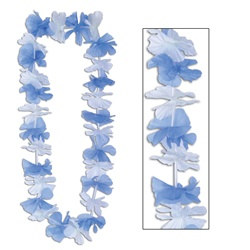 Blue and White Silk N Petals Party Lei (1/pkg)