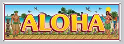 Tropical Beach Banner, 60 inches x 21 inches  (1/Pkg), all-weather w/4 grommets