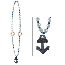 Cruise Beads with Anchor Medallion (1/pkg)