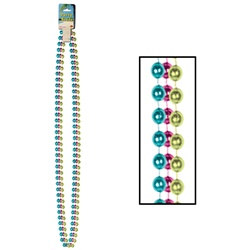 Cerise, Light Green and Turquoise Party Beads (3/pkg)