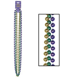 Green, Gold and Purple Party Beads (3/pkg)