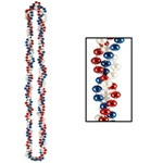 Red, White, and Blue Braided Beads (1/pkg)