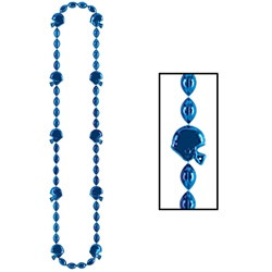 Blue Football Beads (1/pkg)