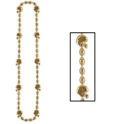 Gold Football Helmet Beads