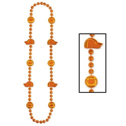 Orange Baseball Beads (1/pkg)