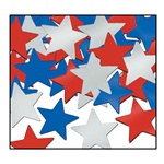 Red, Silver, and Blue Fanci-Fetti  Stars (1 ounce/pkg)