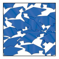 Blue Fanci-Fetti Graduate Caps