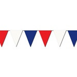Red White Blue Outdoor Pennant Banner, 120 feet