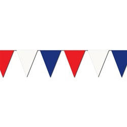 Red White Blue Outdoor Pennant Banner, 120 feet