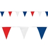 Red, White, and Blue Outdoor Pennant Banner, 30 ft