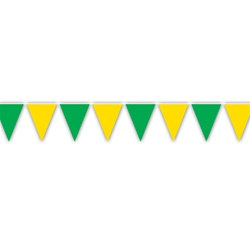 Green and Yellow Indoor/Outdoor Pennant Banner, 12 ft