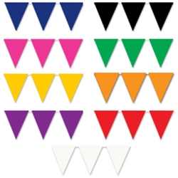 Indoor-Outdoor Pennant Banners, 12 ft (Select Color)