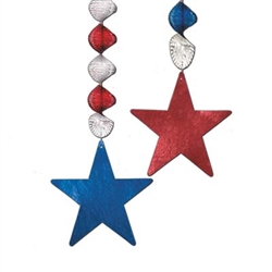 Patriotic Foil Star Danglers