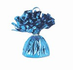 Light Blue Metallic Wrapped Balloon Weight, 6 ounces