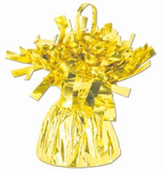 Yellow Metallic Wrapped Balloon Weight, 6 ounces