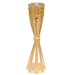 Bamboo Tiki Table Torch with Candle