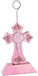 Pink Cross Photo/Balloon Holder