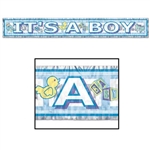 Metallic It's A Boy Banner