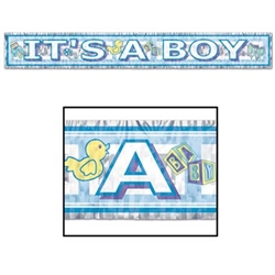 Metallic It's A Boy Banner