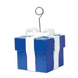 Blue Gift Box Photo/Balloon Holder