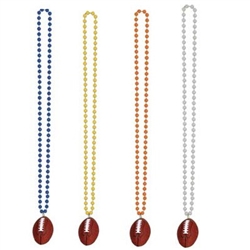 Beads with Football Medallion (Select Color)