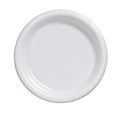 White Plastic Dessert Plates (20/pkg)