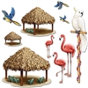 Tiki Hut and Tropical Bird Props