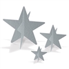 3-D Foil Star Centerpieces - Silver