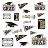 Decorate the graduation party with our fun and colorful Graduation Cutouts. This package of 20 cutouts feature a color scheme of black, gold and silver, and range in measurement from six to 13 inches. Each card stock cut out is printed on both sides.