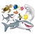 Decorate for an under the sea or nautical party with our colorful and fun Under The Sea Props. There are props of a shark, fish and a turtle, among a few other under the sea friends. There are nine Under The Sea props included in the package.