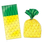 These Pineapple Cello Bags are great to hand out treats to your luau guests. Each bag measures 4 inches by 9 inches by 2 inches and is printed to resemble a pineapple. Comes 25 cellophane bags per package with 25 twist ties included.