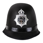 Place the Bobby Hat on your head, practice your British accent, and be prepared to lay down the law! This costume hat is adorned with a plastic police  emblem and is sized to fit most adults. Accessorize with handcuffs, and a badge. No returns.