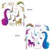 The Unicorn Glittered Photo Fun Signs are made of cardstock and sizes range in measurement from 3 inches to 19 inches. Printed two sides. One side is embellished with glitter. Contains 16 pieces per package.