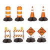 The Construction Mini Centerpieces are made of cardstock with a tissue base. Completely assembled and open full round. Range in measurement from 5 1/4 inches to 5 1/2 inches. Features traffic cones, Road Work Ahead signs, and barricades. Sold 8 per pack.