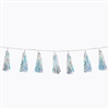 Searching for a classic look that adds sparkle, shine and iridescence?  This Iridescent Tassel is just what you're looking for! Each package has ten 13" tassels strung on an 8' long white strand. Completely assembled and easy to hang!