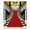 The Grand Staircase Insta-Mural Photo Op is made of plastic and measures 5 feet by 6 feet. Can be used both indoors and outdoors and is a complete wall decoration. Contains one (1) per package.