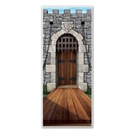 The Castle Door Cover is made of an all-weather plastic and can be used indoors and outdoors. It measures 30 inches wide and 6 feet tall. Contains one (1) package.