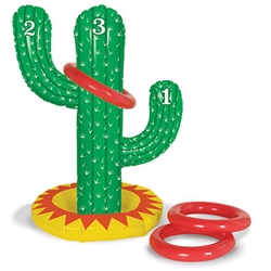 Your guests young and old will have a smile on their faces as they play this Inflatable Cactus Ring Toss game.