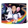 Ride a magical Unicorn on a rainbow through space; or be the unicorn in an idealistic forest complete with waterfall when you have our Unicorn Photo Prop at your next party.
