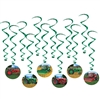 Get the hoe down going at your next farm themed party with these fun and colorful Tractor Whirls!  Each 12 piece package comes with six 17.5" long plain whirls and six 32.5" long whirls with tractor danglers.