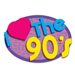 No one will doubt which decade is your favorite with these huge I Love The 90's Cutouts! Printed one side on high quality cardstock, each package contains two 21.5" long, 14.5" tall vibrantly colored signs.
