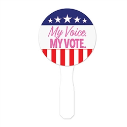 The race has been hot and heavy, let voters cool off after casting their ballot with this My Voice My Vote spirit fan!