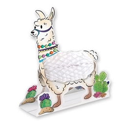Put a llama on your table without making a mess with this adorable Llama Centerpiece!  Completely assembled, printed on high quality cardstock and opens full round.