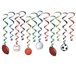Decorating for a multi-sports themed party or event?  Our Sports Whirls are just what you're looking for!  12 pieces per package, completely assembled and easy to hang.